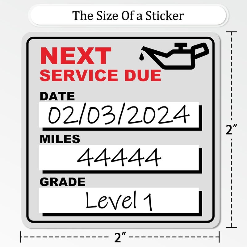 GUEER for Oil Change Stickers Vinyl 300 Pcs 2”x 2” Service Black Stickers, Next Service Due Reminder Sticker Labels, Easy to Write on, Easy to Peel with No Residue (White) - Image 3